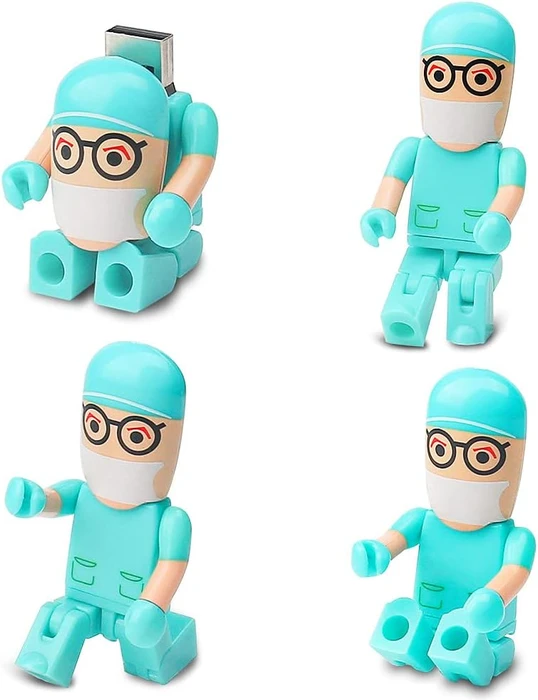 Diverse USB-Sticks Cartoon Arzt mit Mundschutz 32GB grün, USB-A, USB 2.0