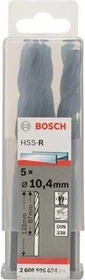 Bosch Professional HSS-R Spiralbohrer, 10.4x87x133mm, 5 Stück
