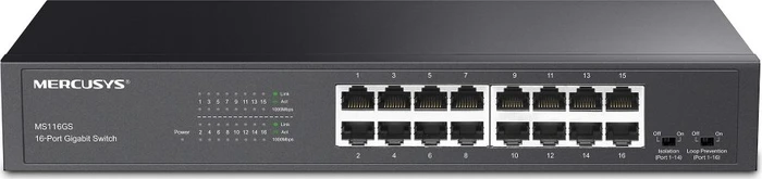 Mercusys Desktop Gigabit Switch, 16x RJ-45