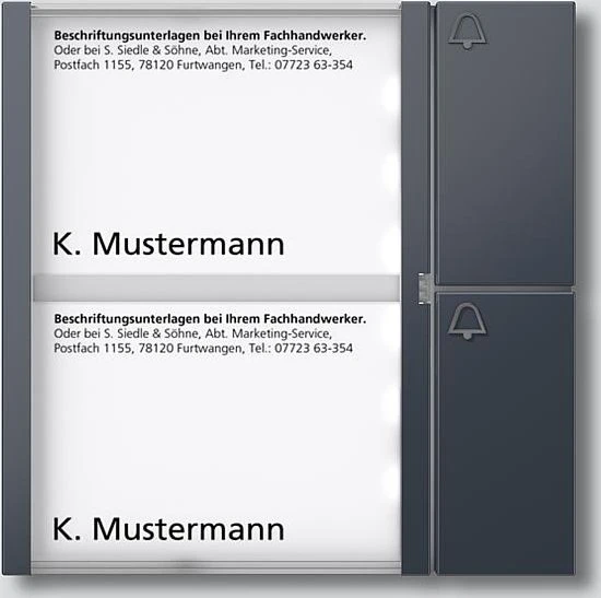 Siedle Tastenmodul TM 612-2 AG, anthrazit, 2 Ruftasten