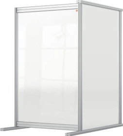Nobo Premium Plus Erweiterung Schreibtisch-Trennwand aus Acryl, transparent/silber, 60x100cm