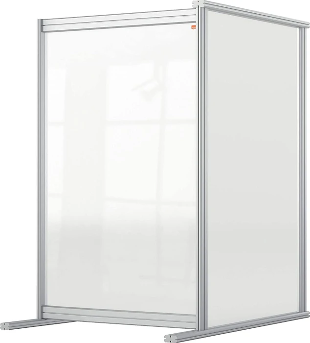Nobo Premium Plus Erweiterung Schreibtisch-Trennwand aus Acryl, transparent/silber, 60x100cm