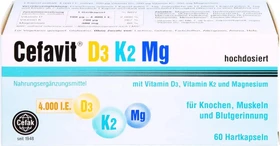 Cefak Cefavit D3 K2 Mg 4.000 I.E. Hartkapseln, 60 Stück