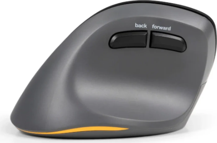 BakkerElkhuizen PRF Pro 3-Mode Vertical Mouse, Linkshänder, grau/schwarz, USB/Bluetooth