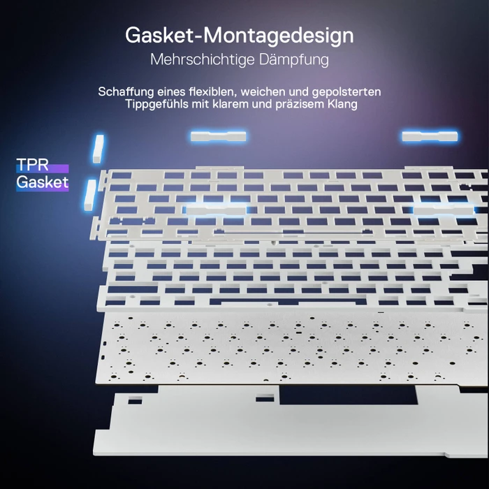Redragon Ucal K673 Pro, schwarz/weiß, LEDs RGB, Redragon RED, USB/Bluetooth, DE