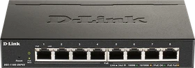 D-Link DGS-1100 Desktop Gigabit Smart Switch, 8x RJ-45, 64W PoE+