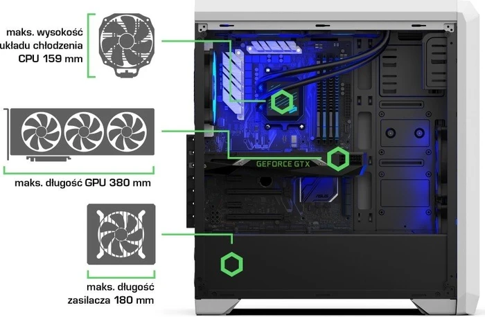 Endorfy SilentiumPC Regnum RG4TF RGB Frosty White, Glasfenster
