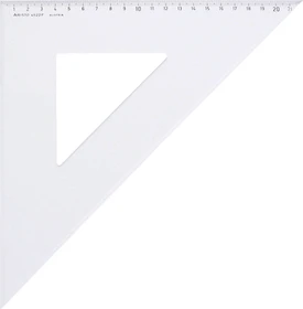 Aristo Zeichendreieck 45° 22cm, mit Facette, transparent