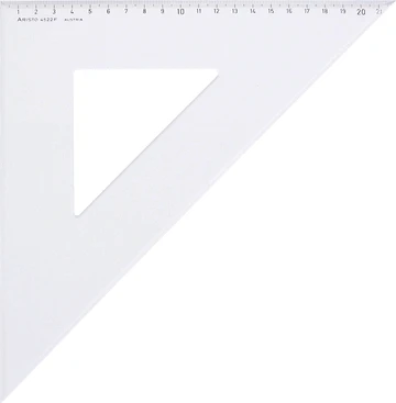 Aristo Zeichendreieck 45° 22cm, mit Facette, transparent