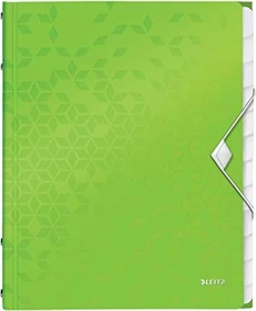 Leitz WOW Ordnungsmappe, 12 Fächer, A4, grün metallic