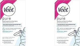 Veet Easy Grip Normale Haut Bikinizone & Achseln Kaltwachsstreifen, 16 Stück
