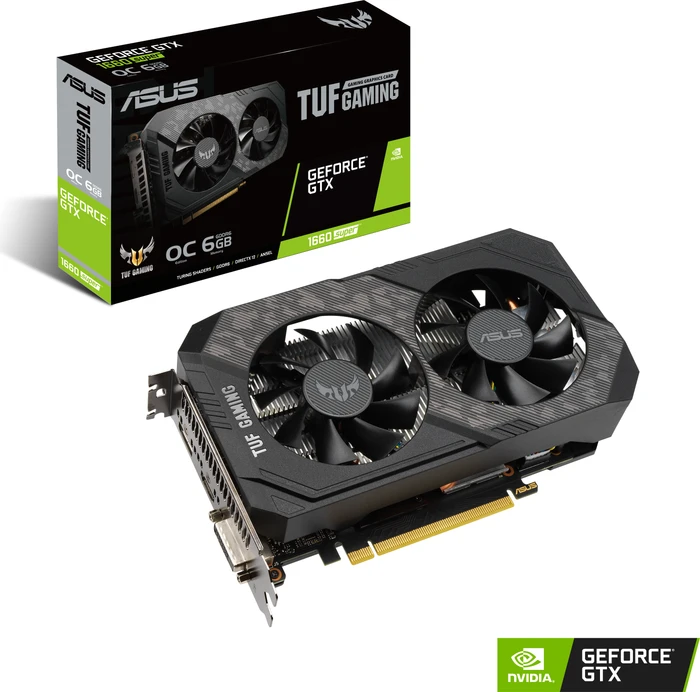 ASUS TUF Gaming GeForce GTX 1660 SUPER OC, TUF-GTX1660S-O6G-GAMING, 6GB GDDR6, DVI, HDMI, DP