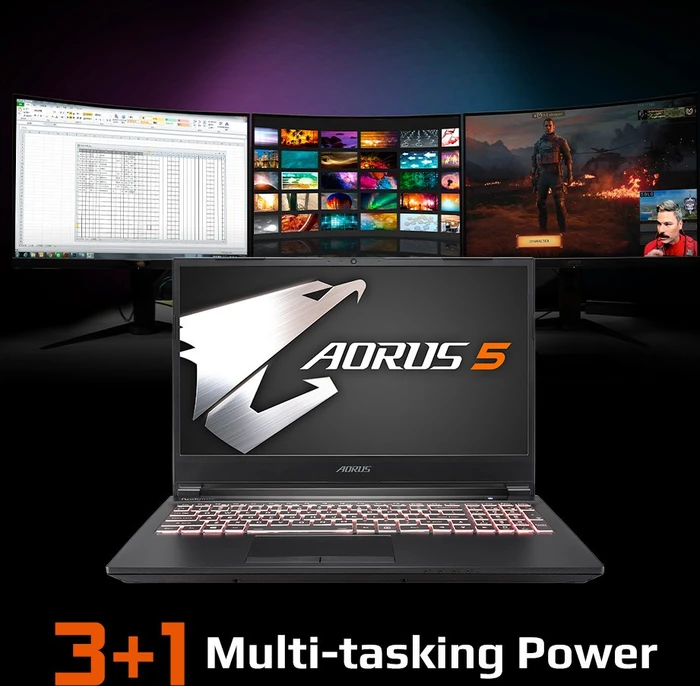 GIGABYTE AORUS 5, Core i7-10750H, 16GB RAM, 512GB SSD, GeForce RTX 2060, DE