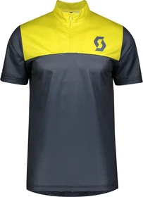 Scott Trail Flow Zip Trikot kurzarm nightfall blue/lemongrass yellow (Herren)