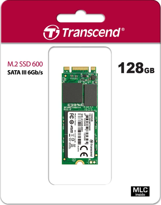 Transcend MTS600 SSD 128GB, M.2 2260 / B-M-Key / SATA 6Gb/s
