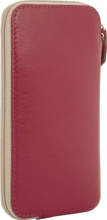 Stilgut Ledertasche mit Reißverschluss L rot