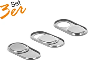 DeLOCK Webcam-Abdeckung, für Notebook, Tablet und Smartphone, 3 Stück, silber