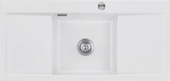 systemceram Mera Middle F Einbau Becken rechts mit Ablauffernbedienung satin