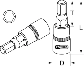 KS Tools BRONZEplus Innensechskant Steckschlüssel 1/2", 4x60mm