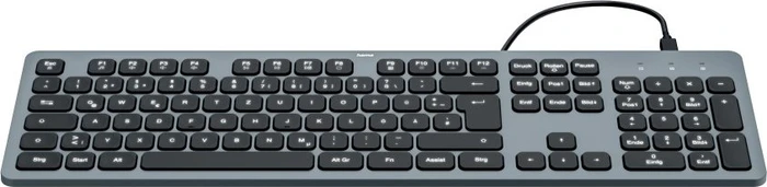 Hama CK-400 USB-Tastatur, schwarz/grau, LEDs weiß, USB, DE