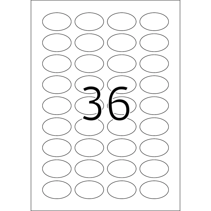 Herma Etiketten Special oval, 40.6x25.4mm, ablösbar, weiß, matt, 25 Blatt (900 Etiketten)