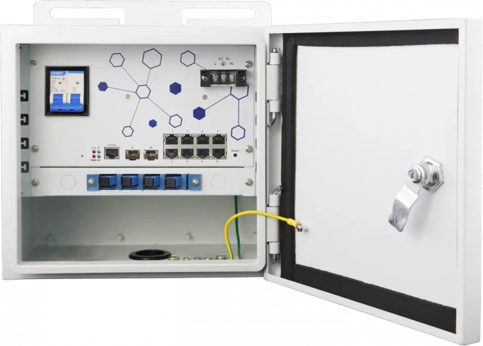LevelOne OSW-1000 Industrial Wallmount Gigabit Managed Switch, 8x RJ-45, 2x SFP, 185W PoE++