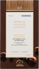 Korres Argan Oil Permanent Hair Colorant Haarfarbe 8.7 toffee