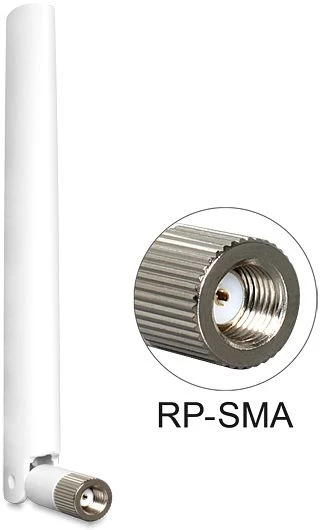 DeLOCK WLAN ac/a/b/g/n, Gelenk Antenne, 2-4dBi, RP-SMA, omnidirektional, weiß