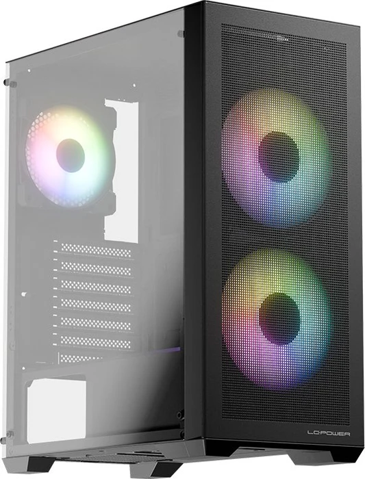 LC-Power Gaming 717B Meshwork_L Dark, schwarz, Glasfenster