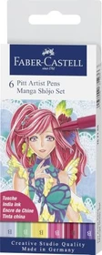 Faber-Castell PITT artist Pen Brush Set Manga Shojo sortiert, 6-teilig