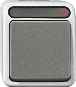 Merten Aquastar Taster mit separatem Meldekontakt, lichtgrau