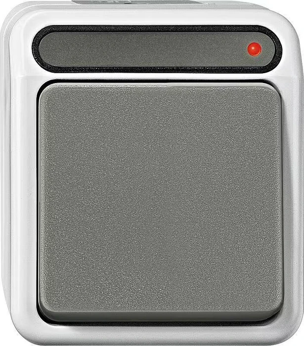 Merten Aquastar Taster mit separatem Meldekontakt, lichtgrau