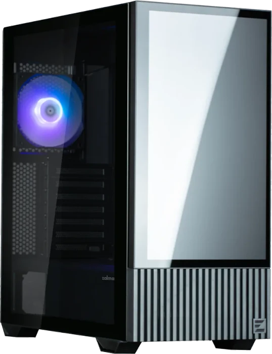 Zalman Z10 DS, schwarz, Display, Glasfenster