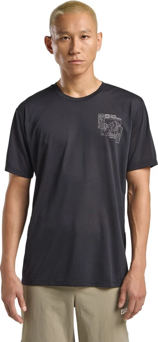 Jack Wolfskin Vonnan Graphic Funktionsshirt kurzarm explore phantom (Herren)