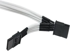 NZXT SATA-Stromadapter 4-Pin [IDE] auf 2x 15-Pin [SATA] 20cm, sleeved weiß