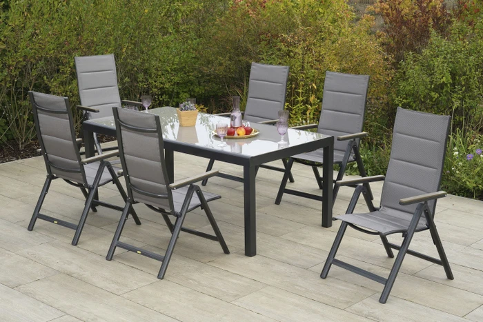 Merxx Trivero Gartenmöbel-Set diamantbraun/graphit, 7-tlg.