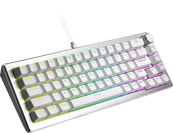 Cooler Master CK720, LEDs RGB, hot-swap, silber/weiß, Kailh Box V2 RED, USB, US