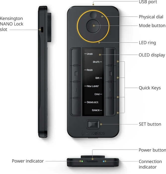 Xencelabs Quick Keys, Wireless, USB-C/USB-A