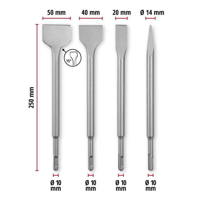 Einhell SDS-Plus Meißel-Set, 4-tlg.