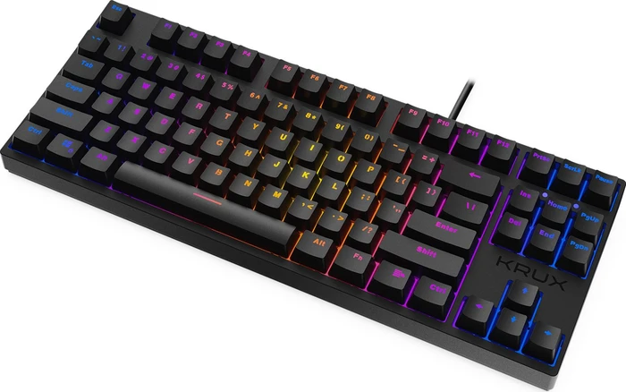 Krux Atax Pro RGB, TKL, schwarz, LEDs RGB, Gaote Outemu BLUE, USB, US