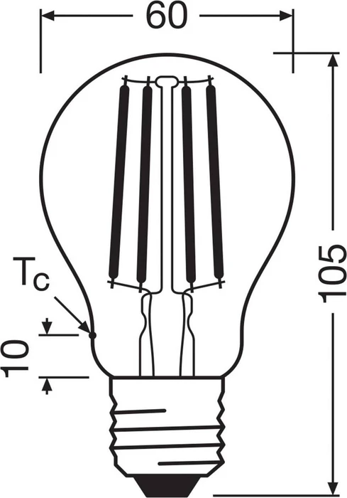 Osram LED Classic Filament A E27 3.8W/827, 3 Stück