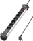 Sygonix Steckdosenleiste mit Schalter, 6-fach, mit 2x USB, 3m, schwarz/silber Vorschaubild