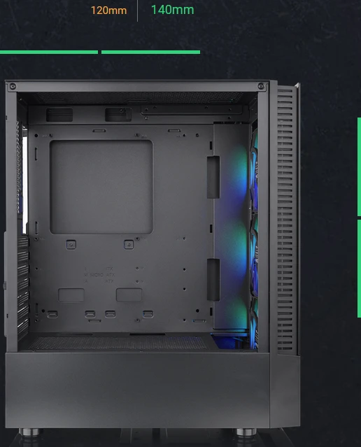 Thermaltake View 200 TG ARGB, schwarz, Glasfenster