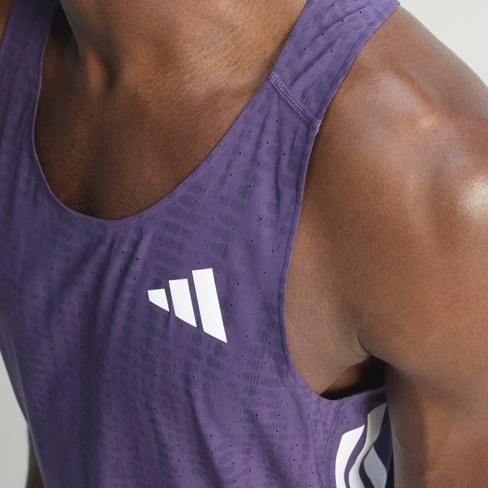 adidas Adizero Singlet Laufshirt ärmellos aurora plum/noble ink (Herren)