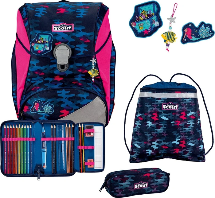 Scout Alpha DIN Magic Sea Schultaschen-Set, 4-tlg.