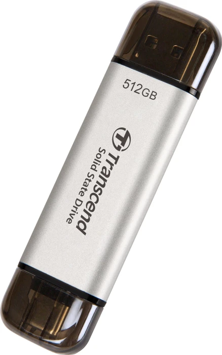 Transcend ESD310S 512GB Silver, USB-A + USB-C, USB 3.2 Gen 2×1