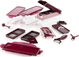 Genius Nicer Dicer Plus Multischneider-Set rubinrot, 18-tlg.