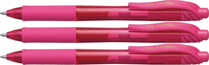 Pentel EnerGel X BL107 0.7mm/0.35mm Gelroller rosa/transparent, 3er-Pack