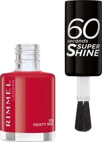 Rimmel 60 Seconds Super Shine Nagellack 313 Feisty Red, 8ml