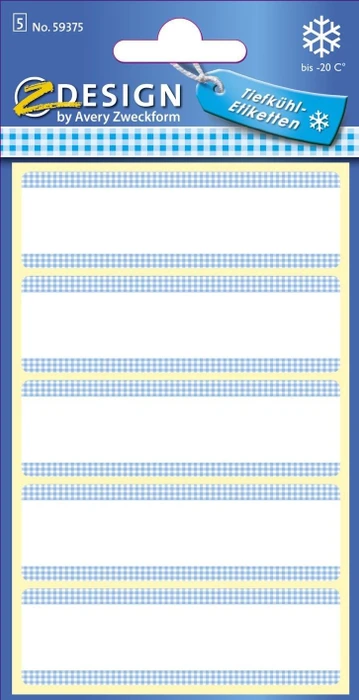 Avery-Zweckform Tiefkühletiketten Sonderformat, 28x36mm, blau, 5 Blatt (25 Etiketten)